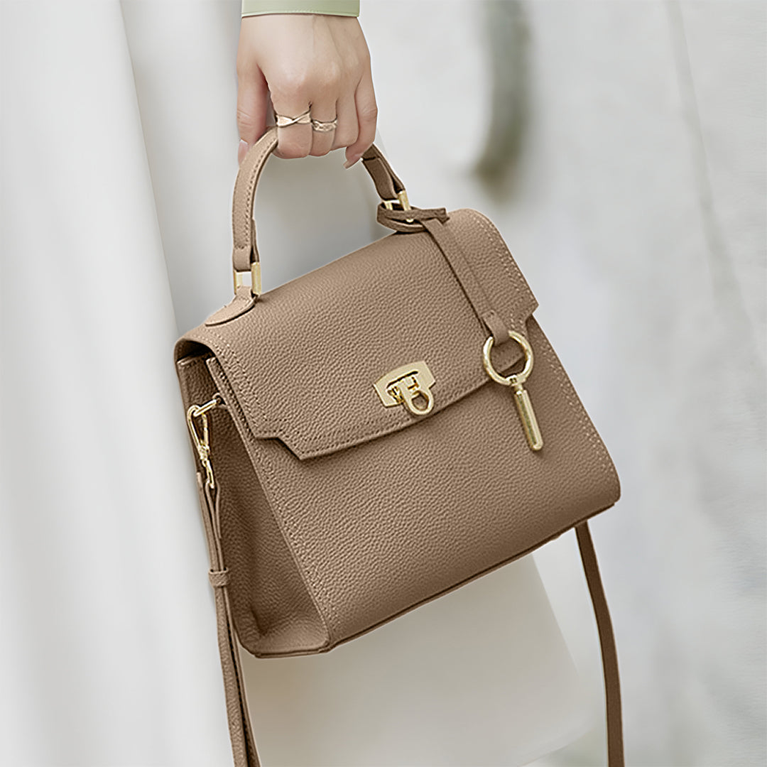 <tc>Aubri Strukturierte Lederhandtasche</tc>