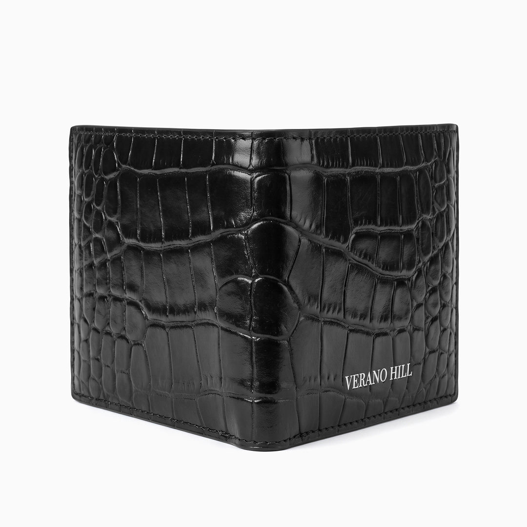 Croc-Embossed Slim Wallet