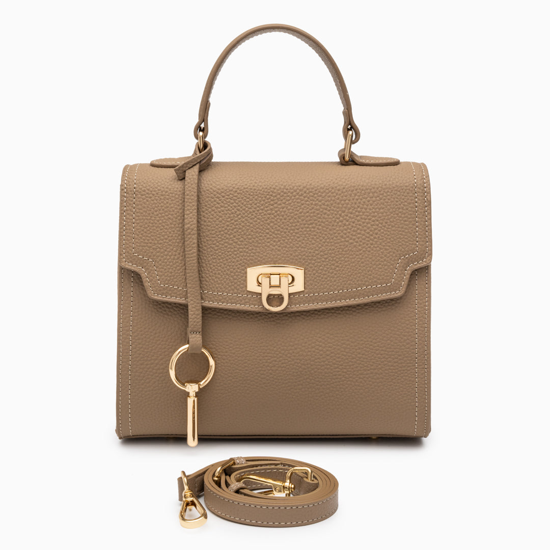 <tc>Aubri Strukturierte Lederhandtasche</tc>