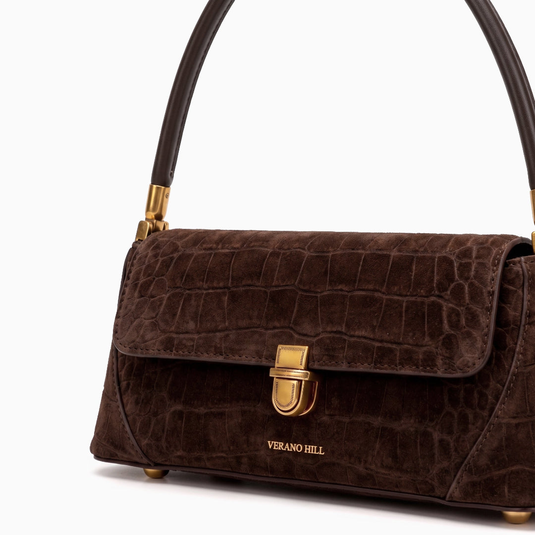 Parisienne Croco Shoulder Bag