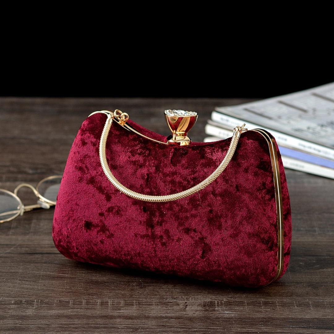 Clutch Bag mit Samtkolben