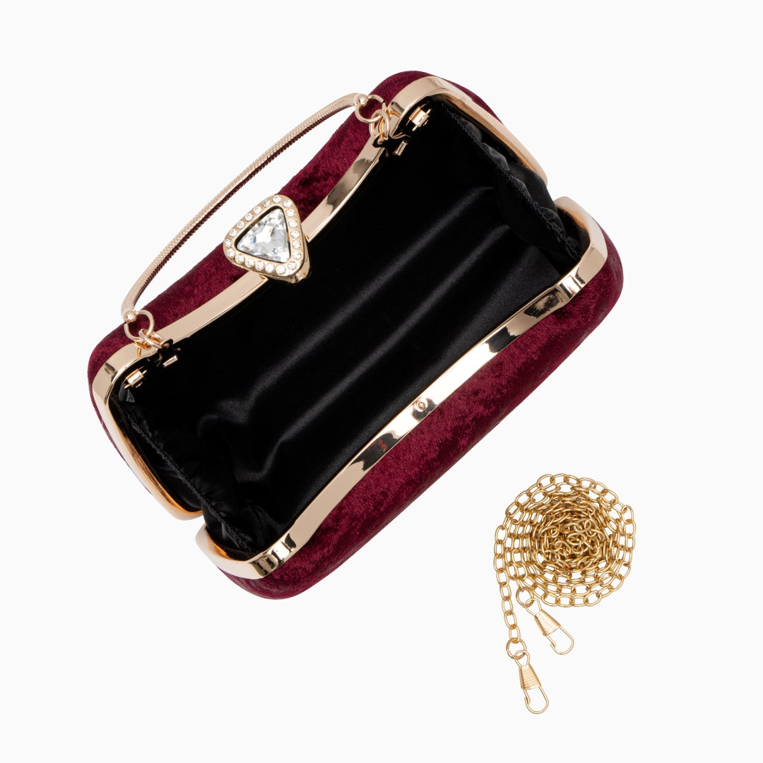 Clutch Bag mit Samtkolben