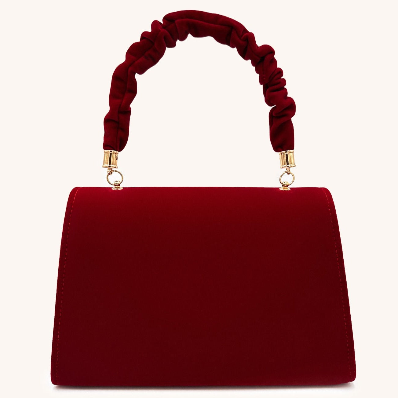 Priscilla Rote Samt-Handtasche