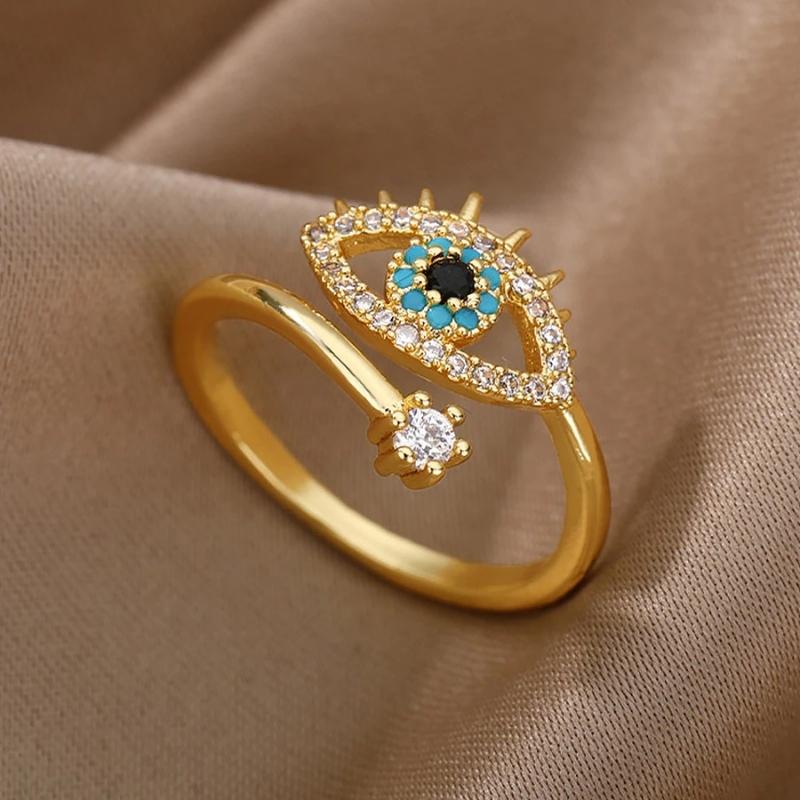 Blauer Evil Eye Ring