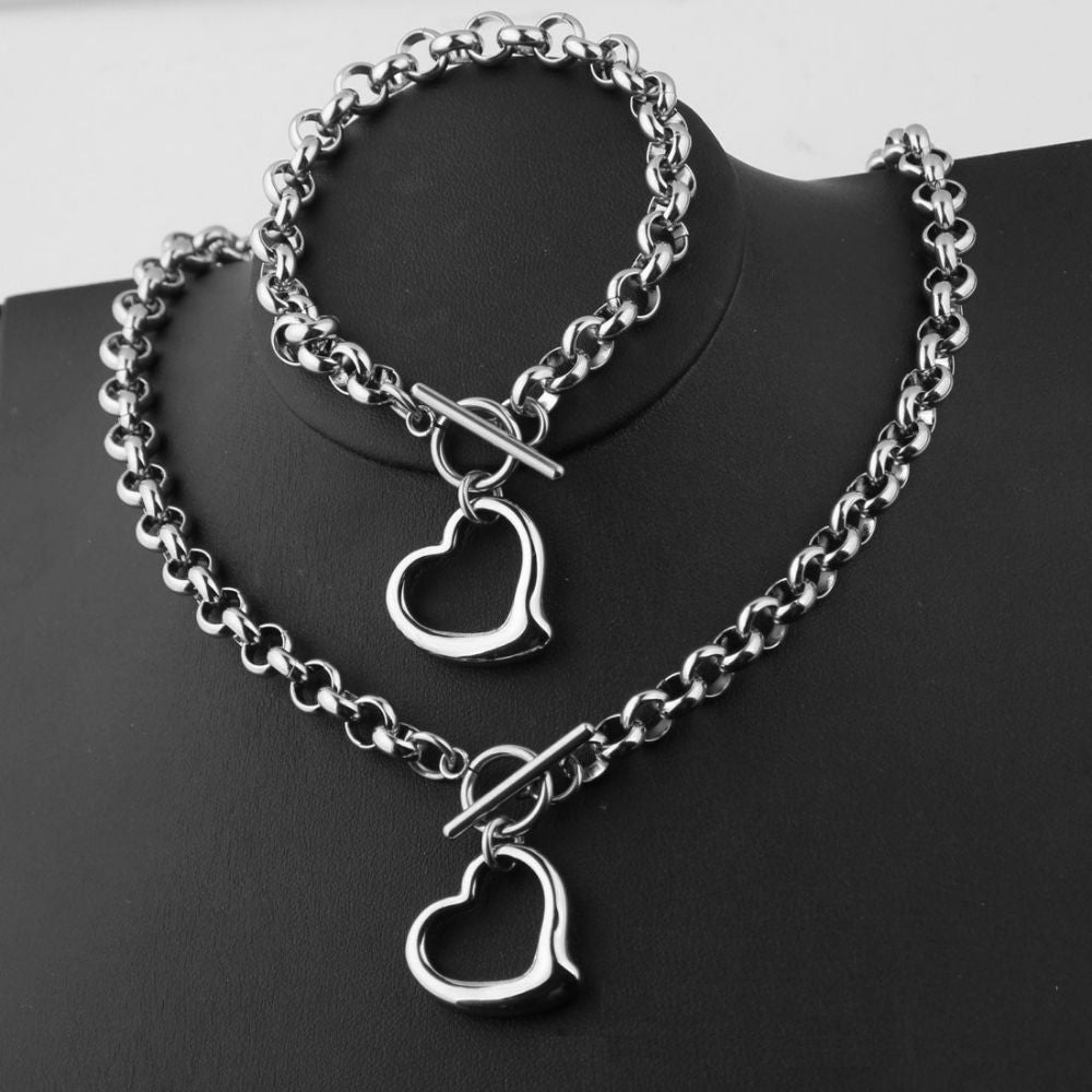 Vintage Toggle Clasp Herz-Schmuck-Set