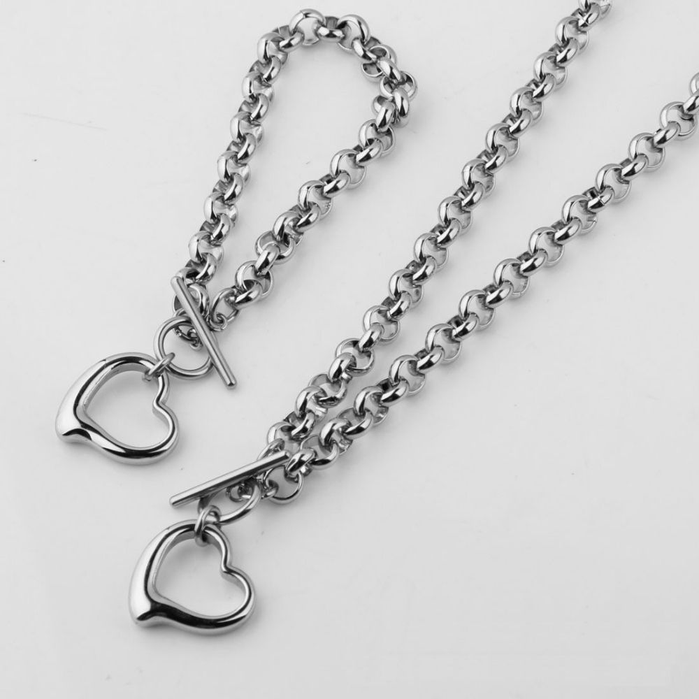 Vintage Toggle Clasp Herz-Schmuck-Set